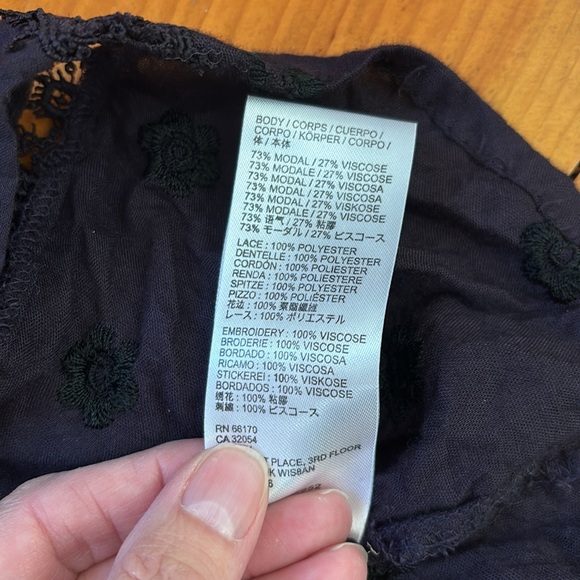 FREE PEOPLE XS Deep Plum Charlotte Tunic Modal Viscose Boho Mini Dress - Picture 10 of 11